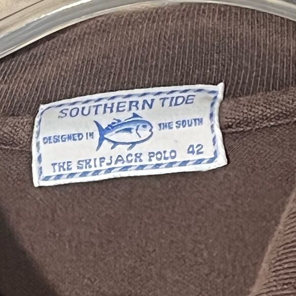 Southern Tide skipjack polo brown size XXL 2 button - Picture 4 of 6